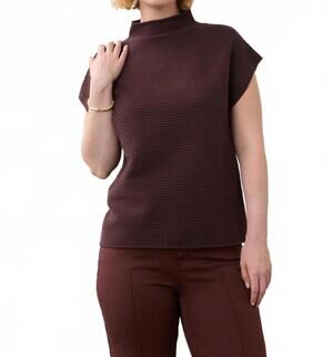 NEW FDJ ottoman cap sleeve sweater in fig